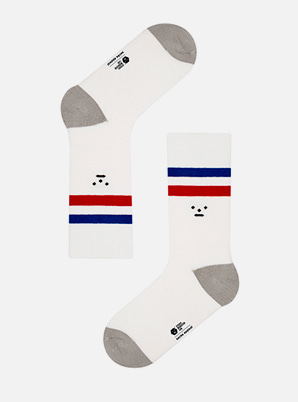 Socks appeal SML TWO STRIPE WHITE SOCKS